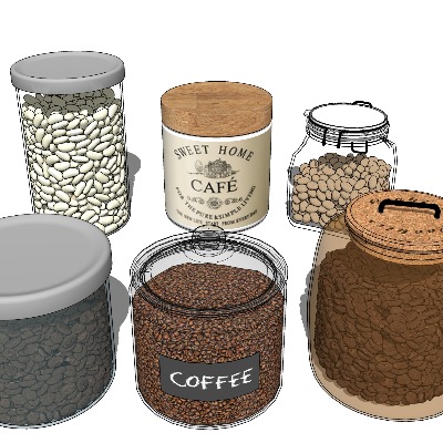  咖啡豆su模型下载 