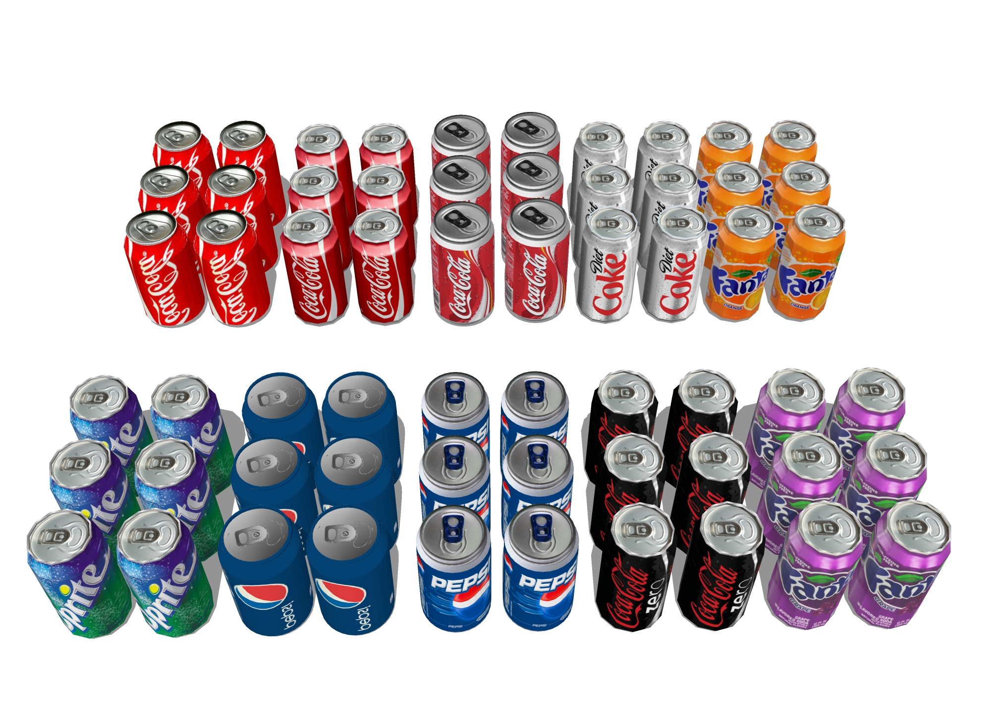  可乐雪碧 碳酸饮料su模型下载 