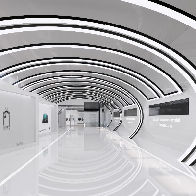  现代隧道展厅su模型下载 