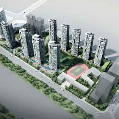  建筑鸟瞰规划su模型下载 