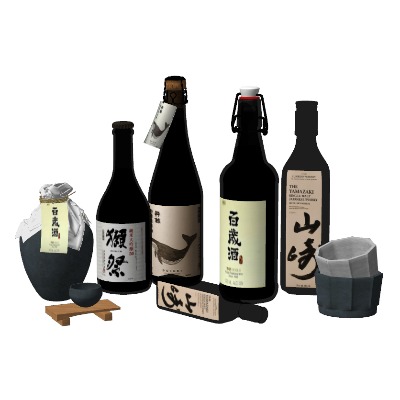  中式酒瓶白酒su模型下载 