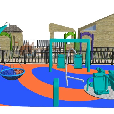  现代儿童游乐场su模型下载 