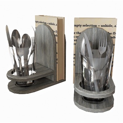  现代餐具su模型下载 