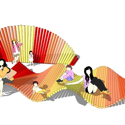  现代彩色座椅su模型下载 