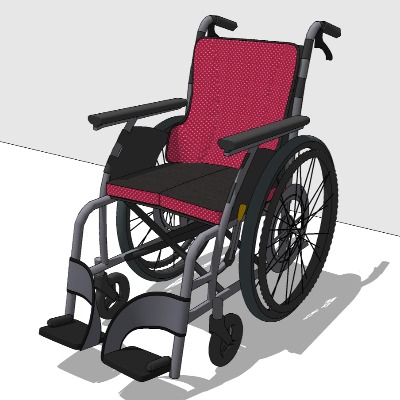  现代轮椅医疗器材su模型下载 