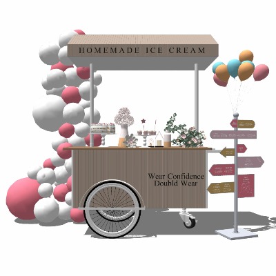  北欧售卖车su模型下载 