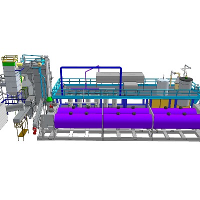  现代污水储蓄处理塔su模型下载 