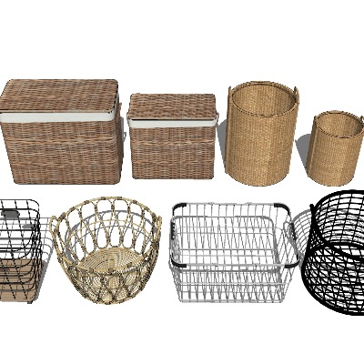  洗衣篮 脏衣篓su模型下载 