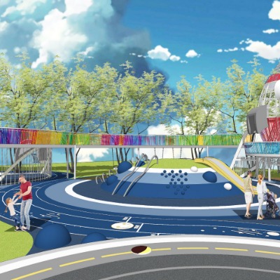  现代住宅小区儿童乐园su模型下载 