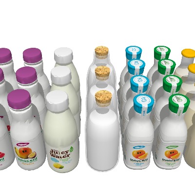  牛奶豆浆 饮料饮品su模型下载 