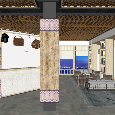  现代早教中心su模型下载 