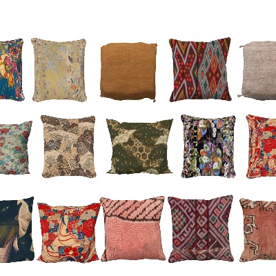  花纹抱枕 枕头su模型下载 