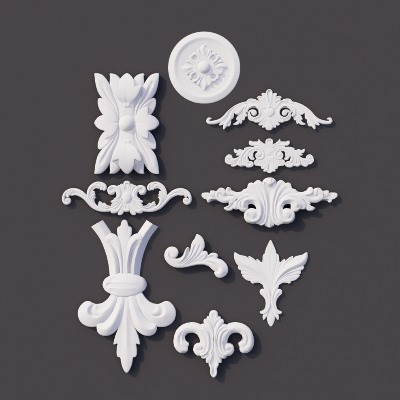  欧式雕花构件su模型下载 