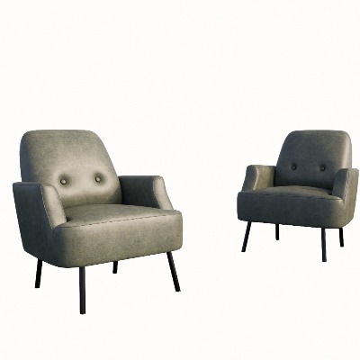  现代皮革休闲沙发su模型下载 