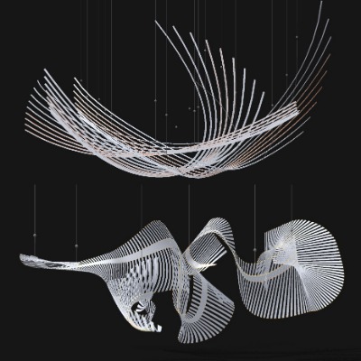 现代异形艺术装饰灯su模型下载 
