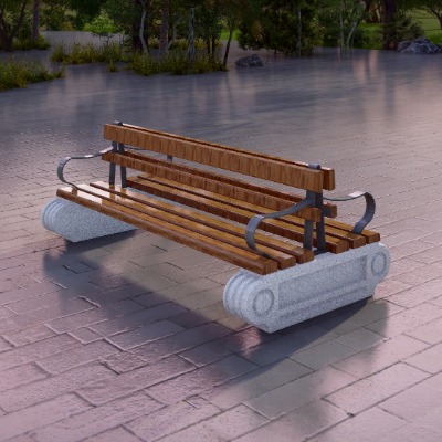  新中式景观座椅公用椅su模型下载 