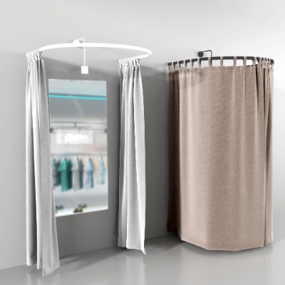  现代试衣间布帘su模型下载 