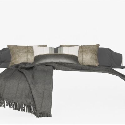  现代布艺枕头su模型下载 