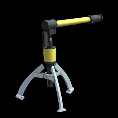  现代液压拉马工业设备su模型下载 