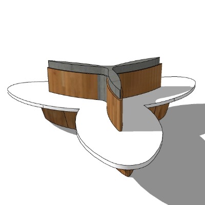  现代景观坐凳公用椅su模型下载 