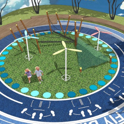  现代住宅小区儿童乐园su模型下载 