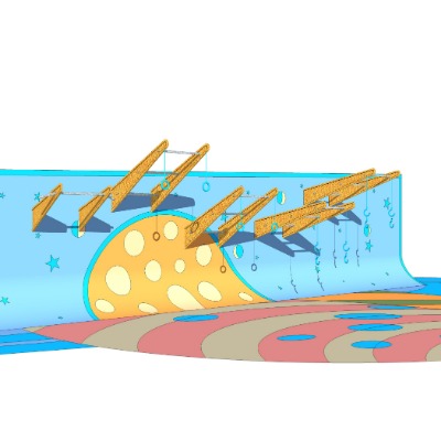  现代儿童攀爬运动设施su模型下载 