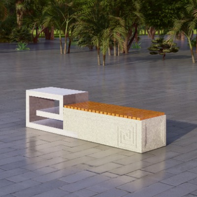  新中式景观座椅公用椅su模型下载 