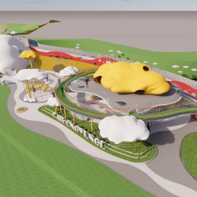  现代儿童游乐场su模型下载 