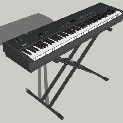  现代电子琴乐器su模型下载 
