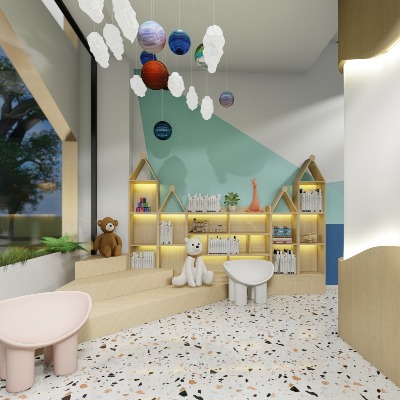  现代幼儿园su模型下载 