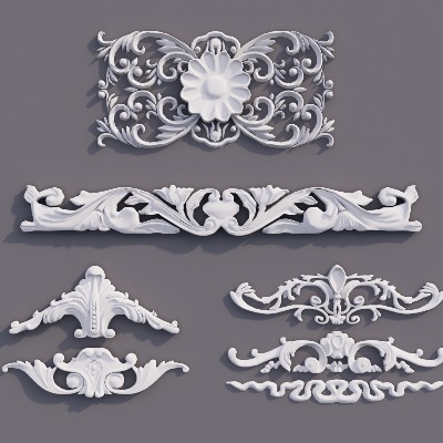  欧式雕花构件su模型下载 