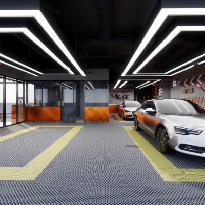  现代汽车修理店su模型下载 