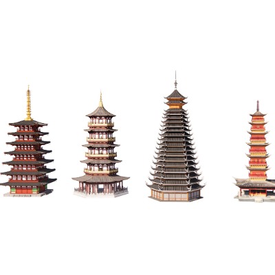  中式古建宝塔su模型下载 