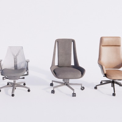  现代班椅职员椅办公椅su模型下载 