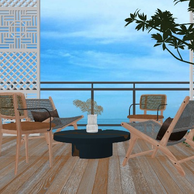  现代藤编户外椅su模型下载 