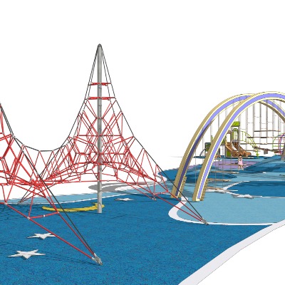  现代儿童游乐区su模型下载 