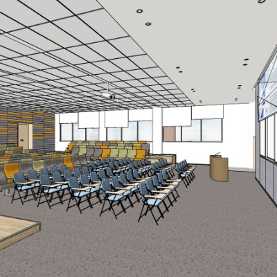  现代多媒体教室su模型下载 