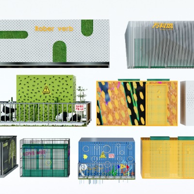  现代箱式变压器su模型下载 