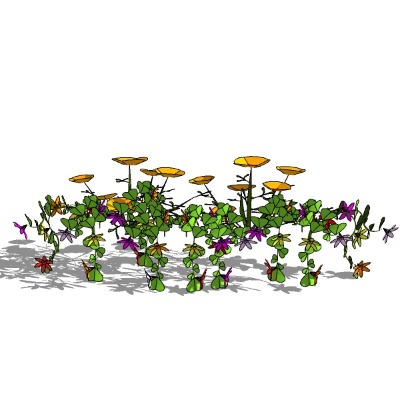  现代绿植花草su模型下载 