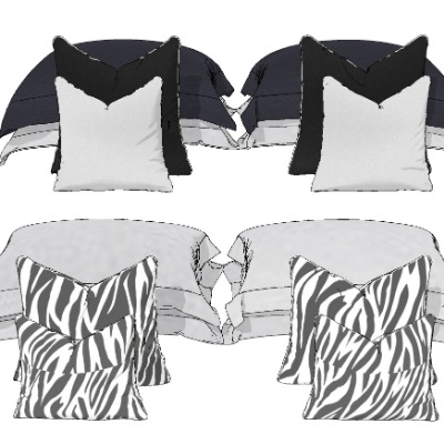  现代布艺枕头抱枕su模型下载 