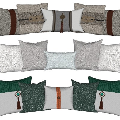  现代布艺抱枕靠枕su模型下载 