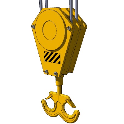  现代工业吊钩su模型下载 