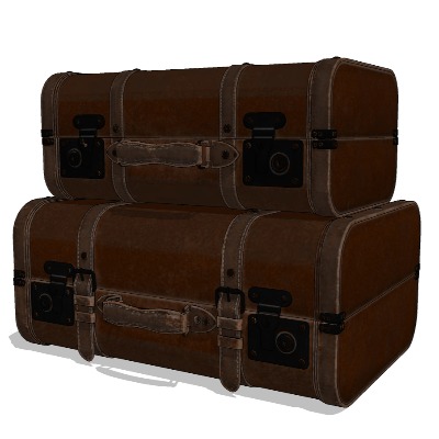  工业风皮箱行李箱su模型下载 