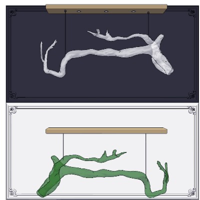  新中式树根装饰吊灯su模型下载 
