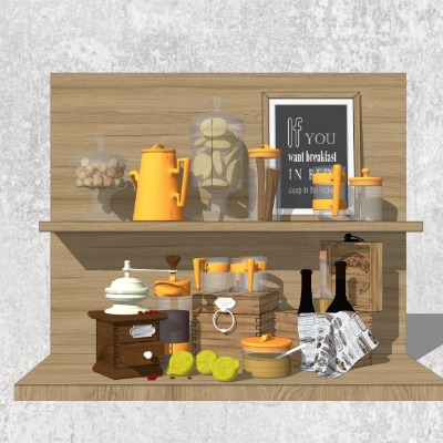  现代调料食材su模型下载 