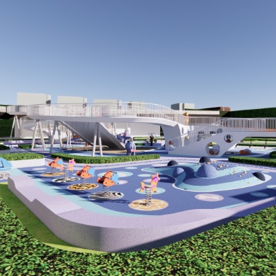  现代儿童游乐园su模型下载 