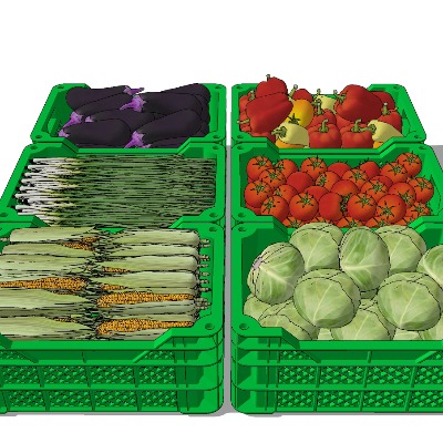  现代蔬菜水果食品su模型下载 