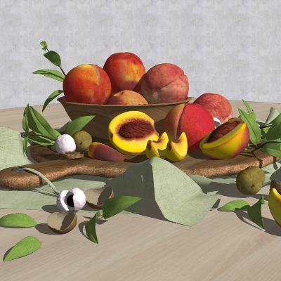  现代水果盘蔬果su模型下载 