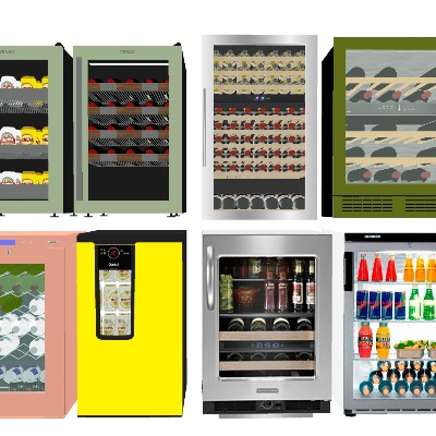  饮料冰柜 mini冰箱 迷你冰箱su模型下载 
