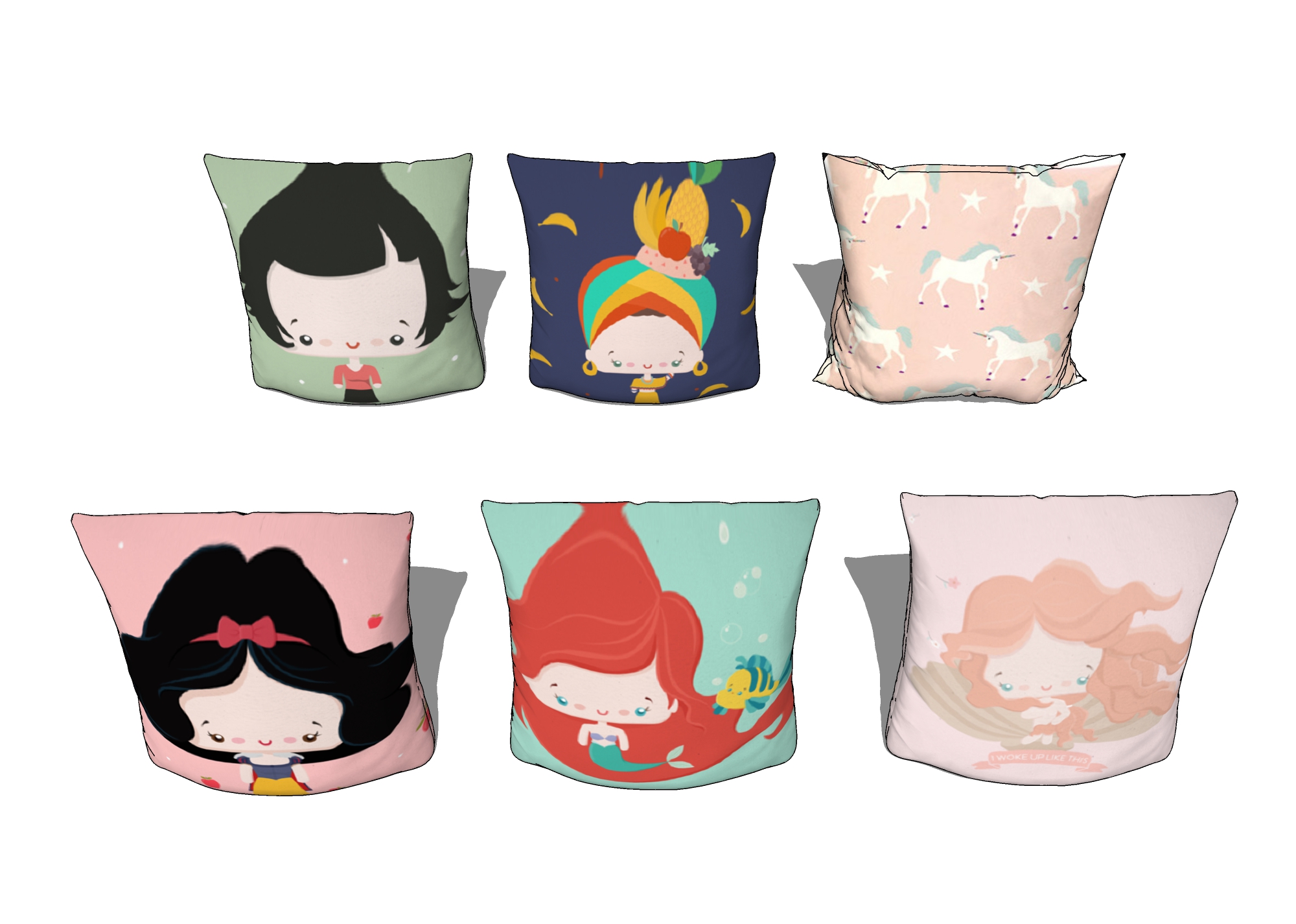  卡通抱枕 儿童枕头su模型下载 